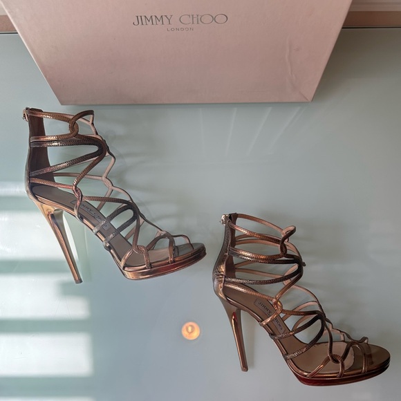 🎉HPx2🎉 Jimmy Choo High Heel Caged Sandals - Picture 5 of 9